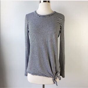 MADEWELL Soundcheck Striped Side-Tie Tee Size Small